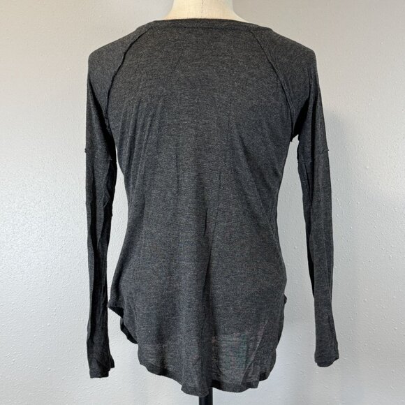 Mornings + Mimosas Graphic Long Sleeve Top Well Worn Los Angeles Dark Gray Sz XS - Picture 2 of 11